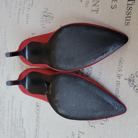 Nine West red leather upper heels - Picture 8 of 14